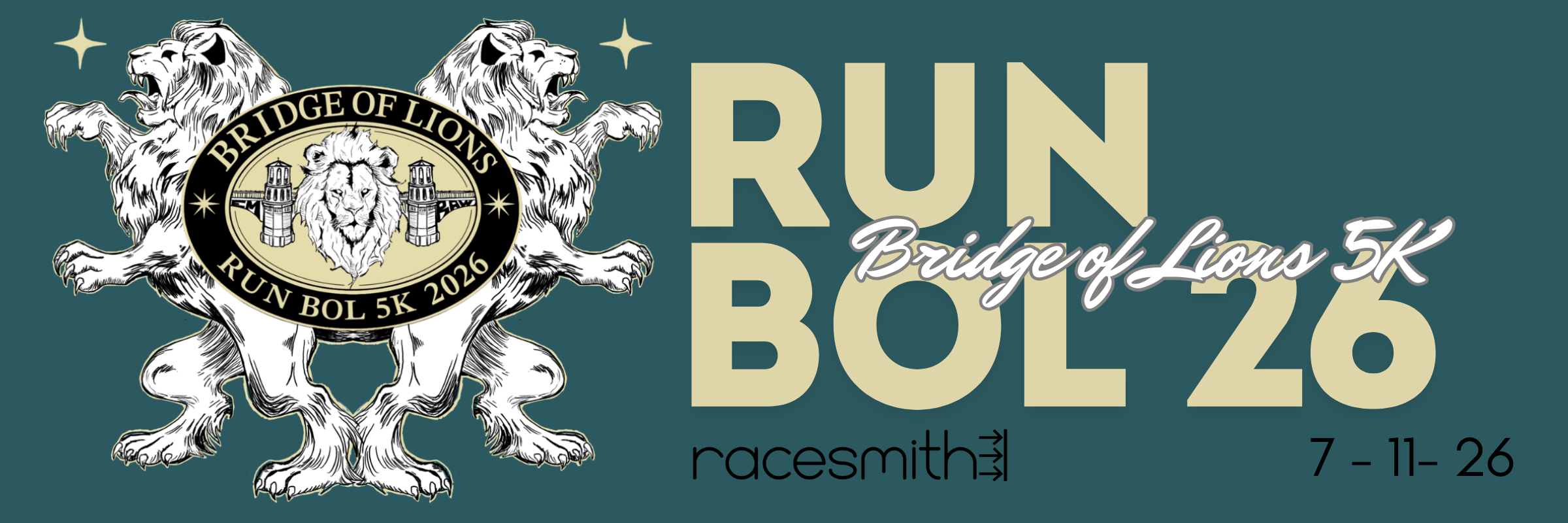 Run Bridge of Lions 5K 2026 official race artwork